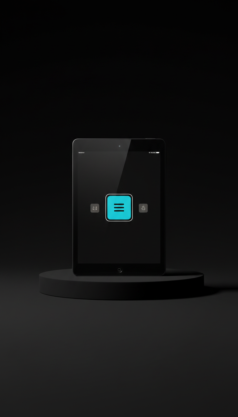 Minimalist Touchscreen Tablet with Edge-to-Edge Glass